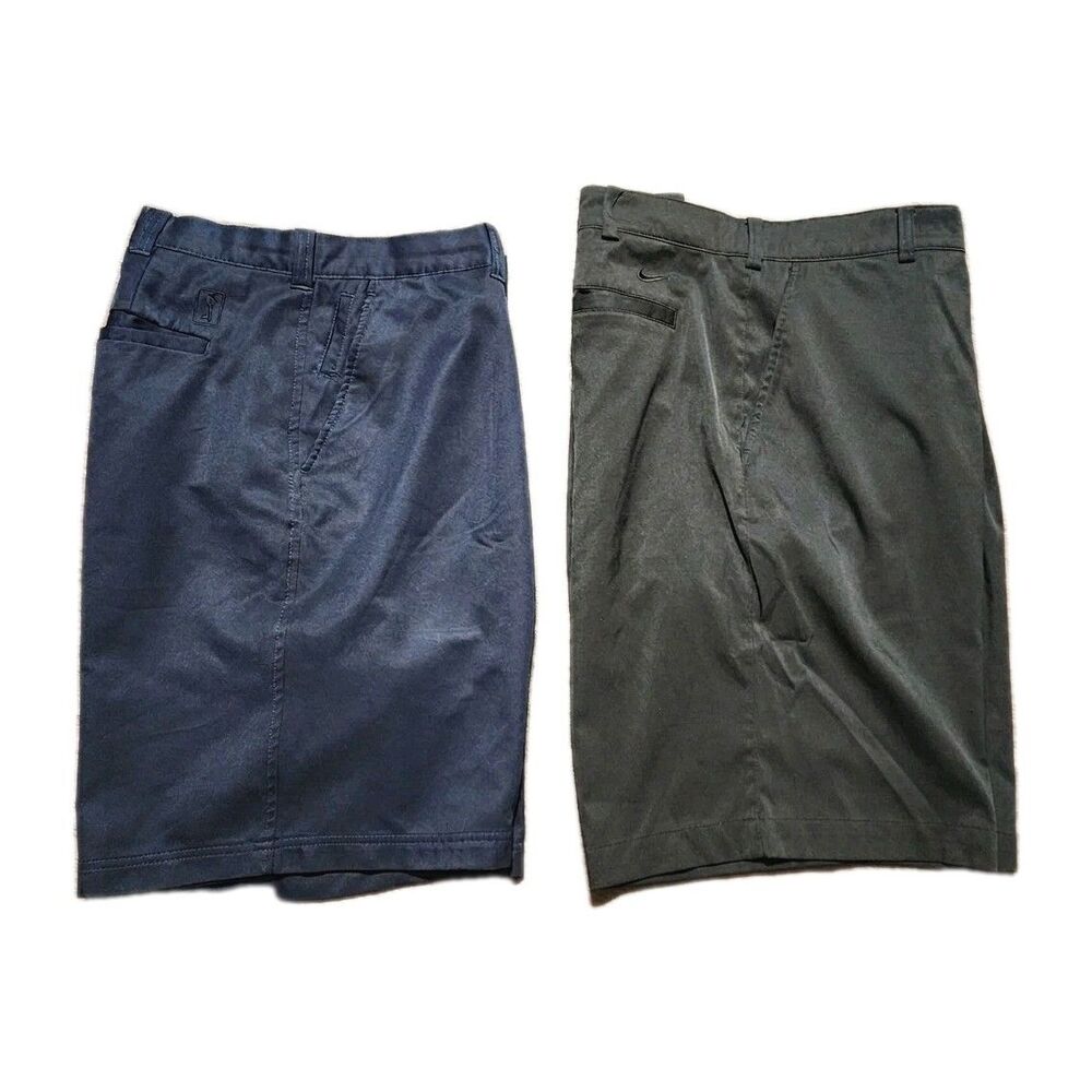 2 Pair NIKE Dri-Fit PGA Tour Performance Golf Shorts Mens Size 40 Black Blue 11"